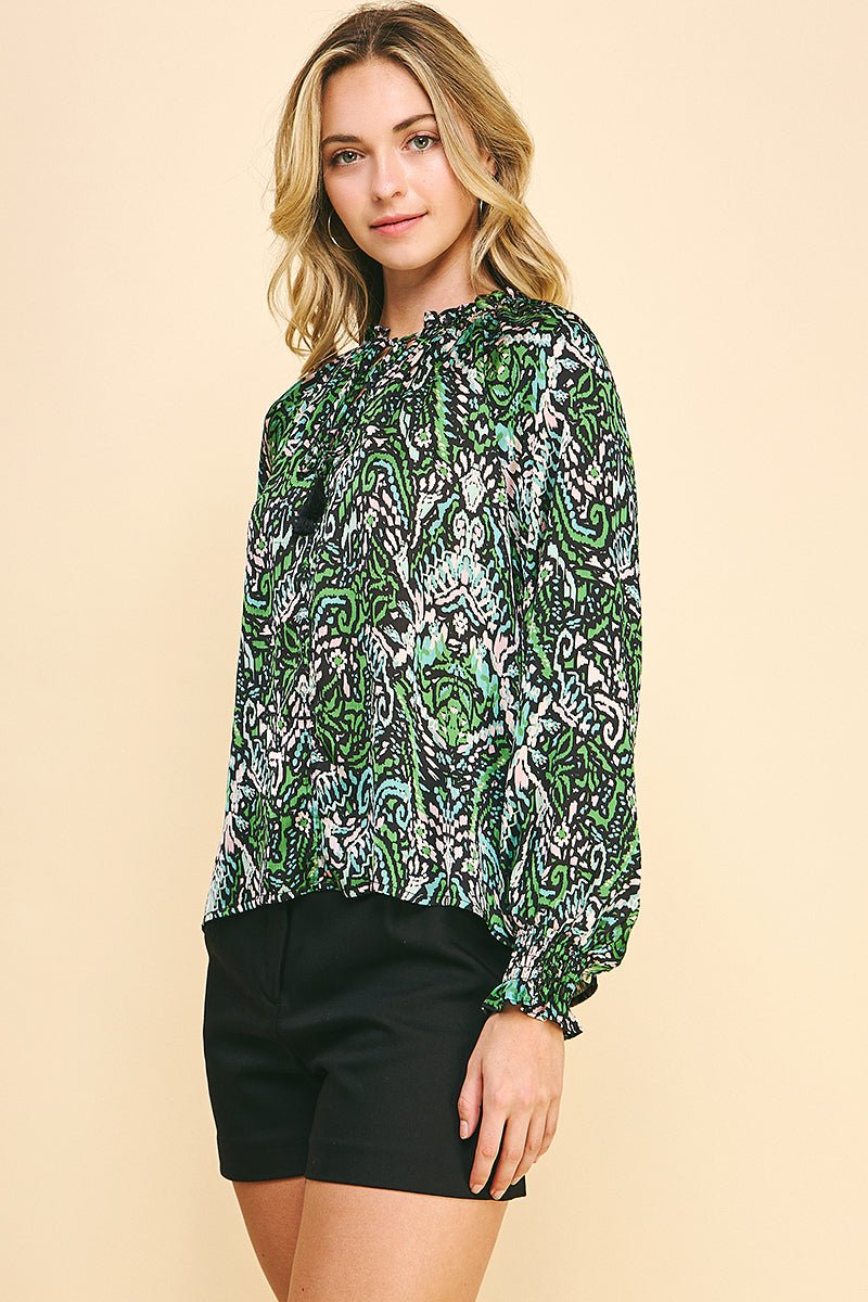 Long Sleeve Satin Top