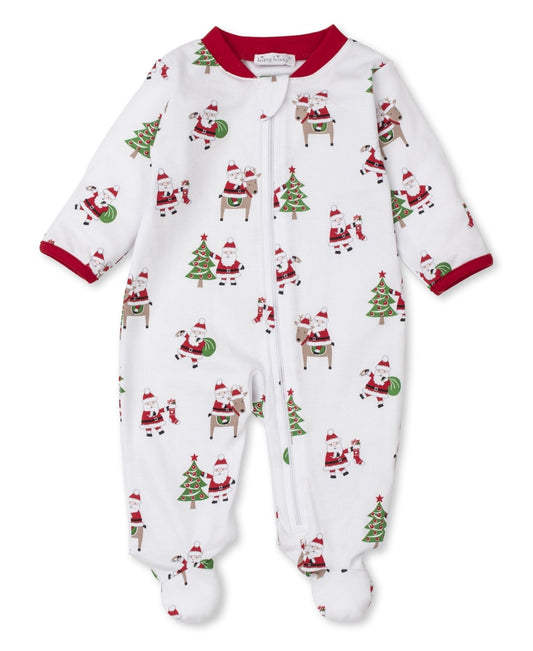 Merry Santas Zip Footie